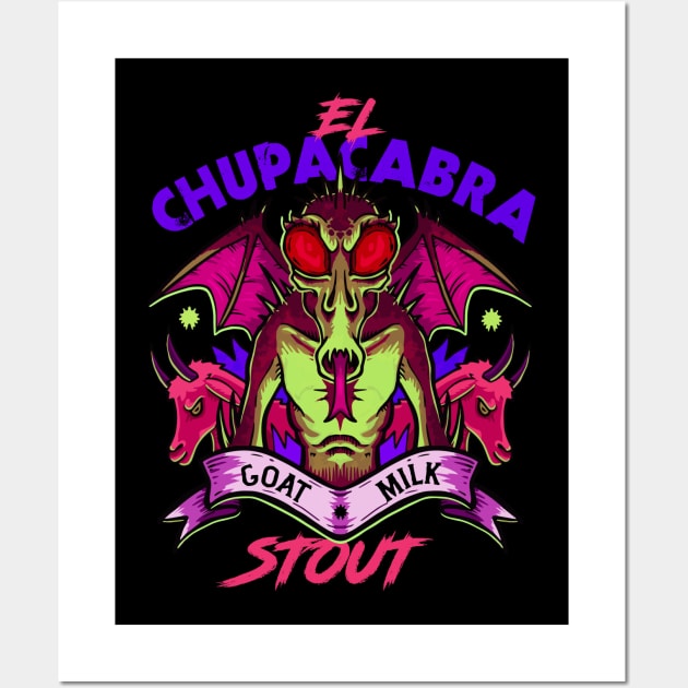 El Chupacabra Goat Milk Stout Wall Art by JonathanDodd_Draws